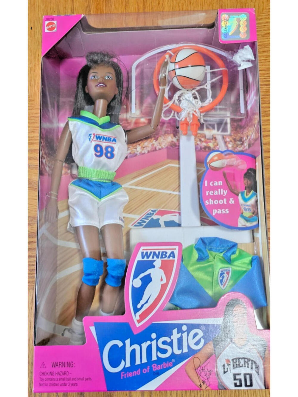 Barbie WNBA Christie Doll 1998 African American Mattel #20206 Mint in box-sealed